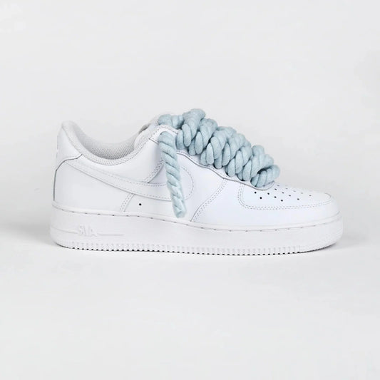 Nike Air Force 1 Rope Laces Custom Azzurre