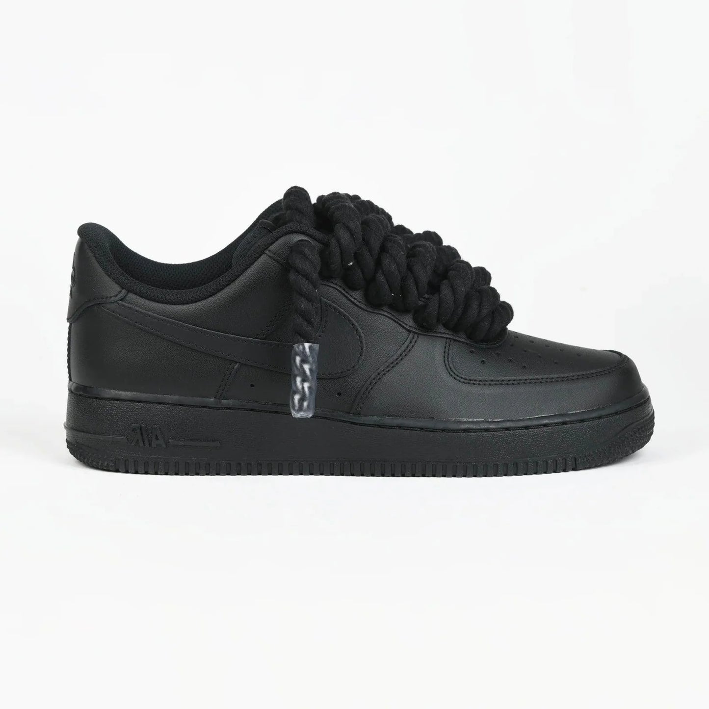 Nike Air Force 1 Black Rope Laces Corda Custom Black