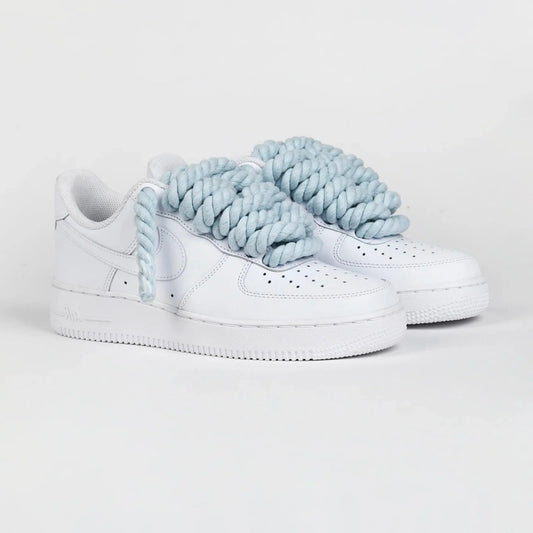 Nike Air Force 1 Rope Laces Custom Azzurre